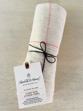 Hearth & Hand Magnolia Poppy Grid Flour Sack Kitchen Towel